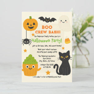 Redigerbar Halloween - liten monsterbash - Inbjudningar