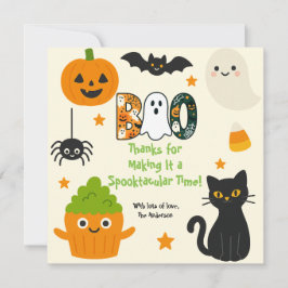 Redigerbar Halloween - liten monsterbash - Tack Kort