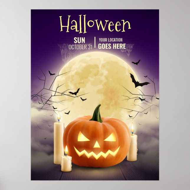Redigerbar Halloween-spökhusfest, Halloween Poster (Framsidan)