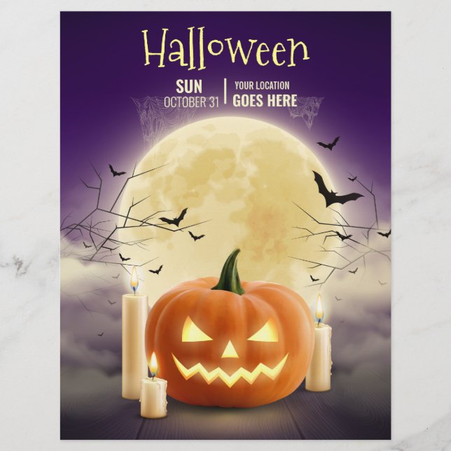 Redigerbar Halloween-spökhusfest, Halloween Reklamblad (Framsidan)