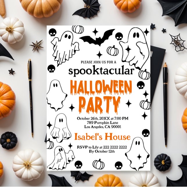 redigerbar halloween-spökspooktaculär födelsedag inbjudningar (Skapare uppladdad)