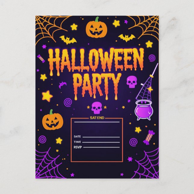 Redigerbar Halloweenfest Helg Vykort (Framsida)