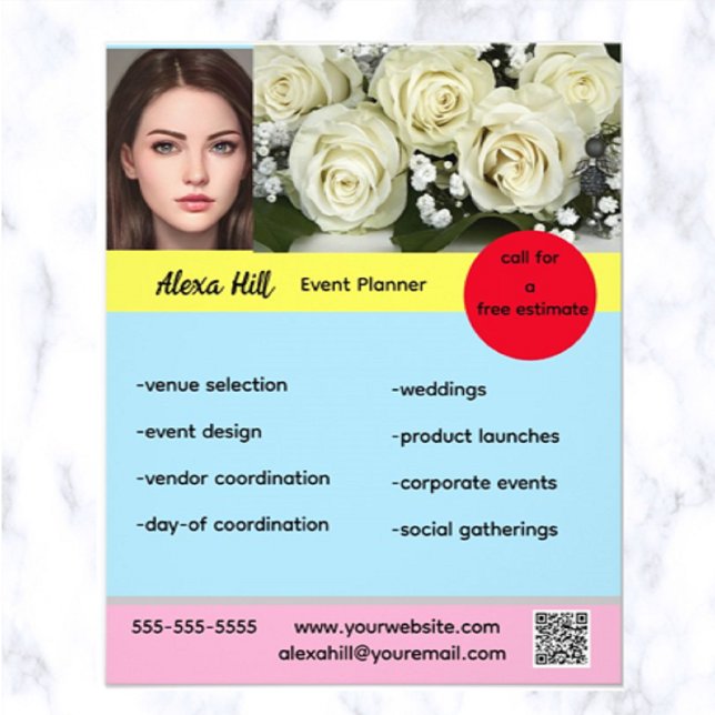 Redigerbar händelseplanerare Flyer (What a great way to promote your event planning business!)