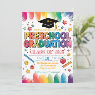Redigerbar handritad design Preschool Studenten Inbjudningar