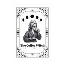 Redigerbar Häxig Tarotkort Kaffeälskare Whimsical