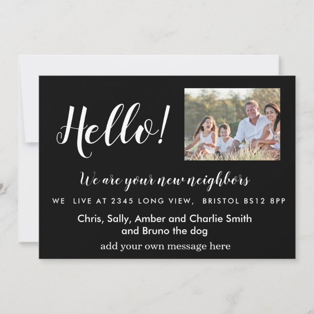 Redigerbar Hej granne, Ny adress, intro Inbjudningar (Framsida)