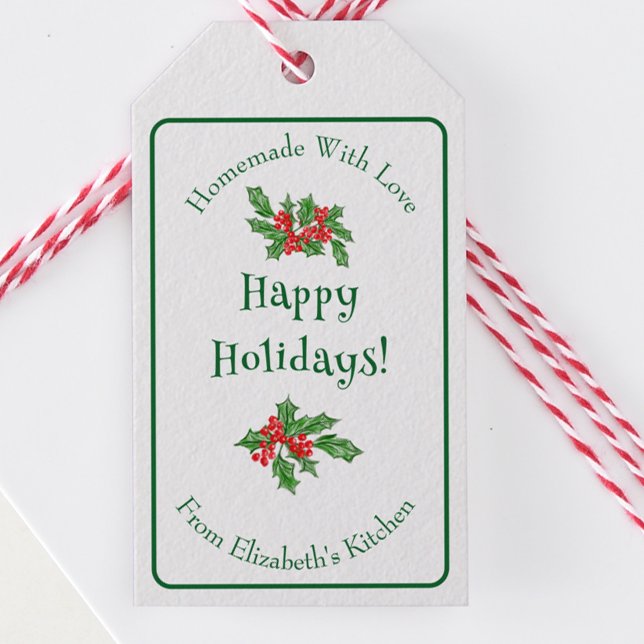Redigerbar Helgdag Baking Grönt God jul Presentetikett (Skapare uppladdad)