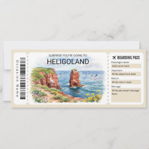 Redigerbar Helgoland Tripp Ombordstigningskort Bil Inbjudningar