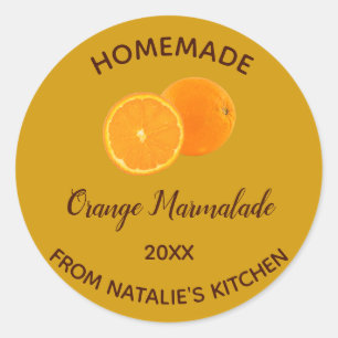 Redigerbar Hemlagd Orange Marmelad Runt Klistermärke