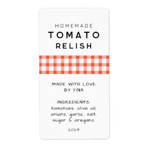 Redigerbar hemmagjord tomatchutney-etikett fraktsedel
