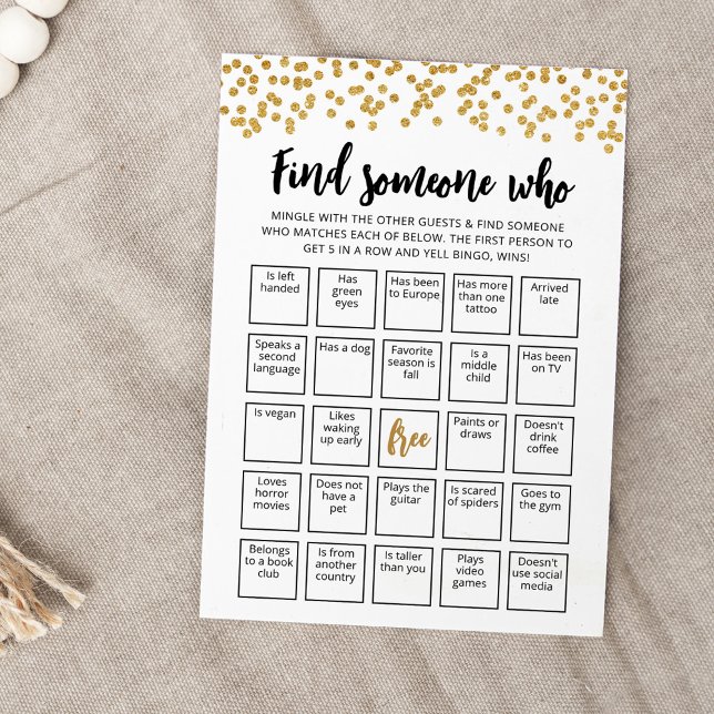 Redigerbar Hitta någon som spel Bingo spel Kort (Skapare uppladdad)