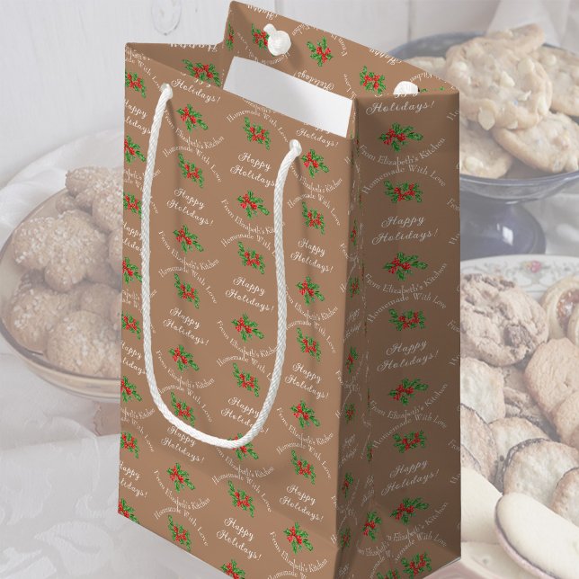 Redigerbar Holiday Baking Present Brun God Jul (Skapare uppladdad)