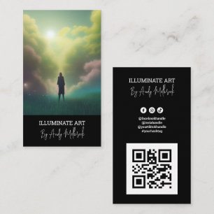 Redigerbar Illustration Artist QR-kod Visitkort