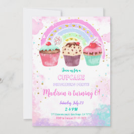 Redigerbar inbjudan till Cupkaka-födelsedag