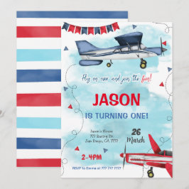 Redigerbar inbjudan till flygplan