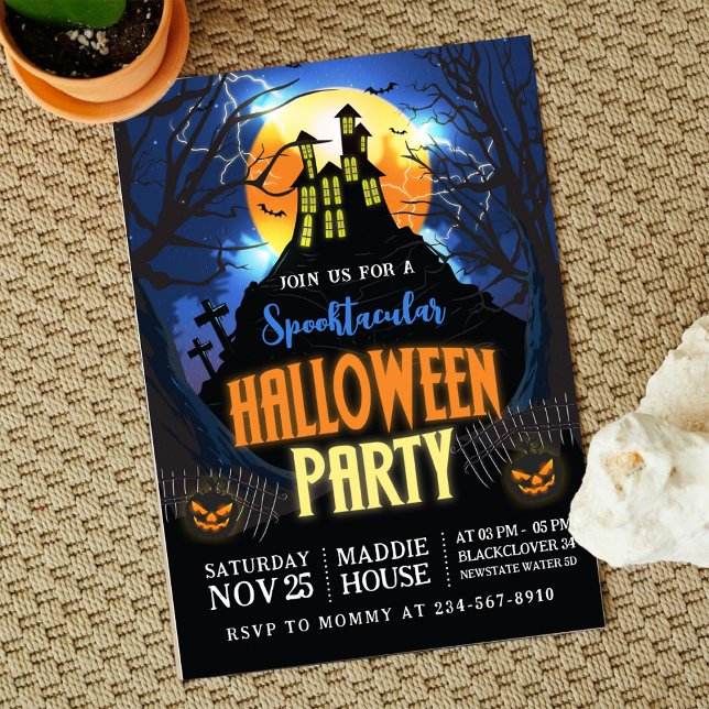 Redigerbar inbjudan till Halloween Spooktacular Pa (Halloween Spooktacular Party Editable Invitation)