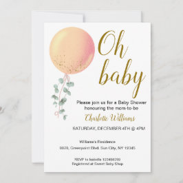 Redigerbar inbjudan till Neutral Baby Shower för k