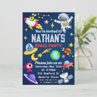 Redigerbar inbjudan till rymdpart