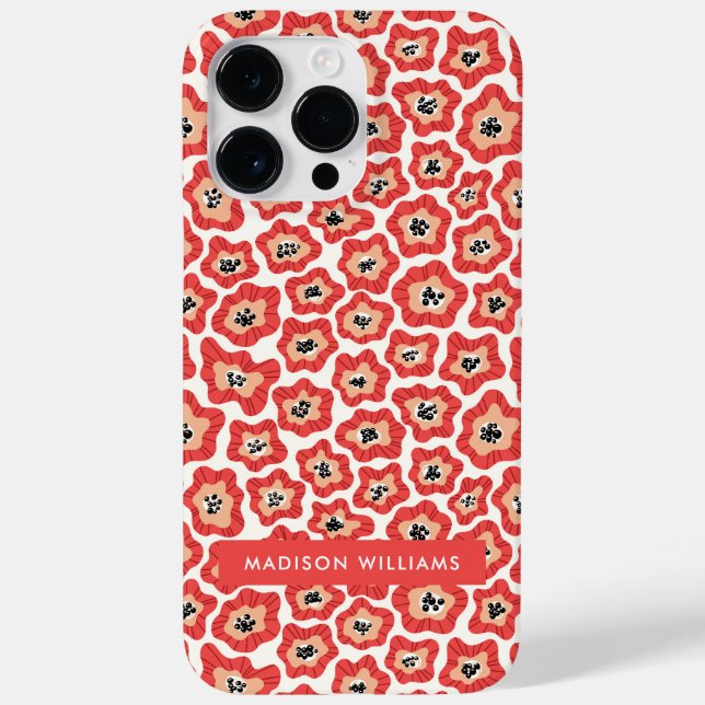 Redigerbar inskription Blommor Minimalistisk Case- (Baksida)