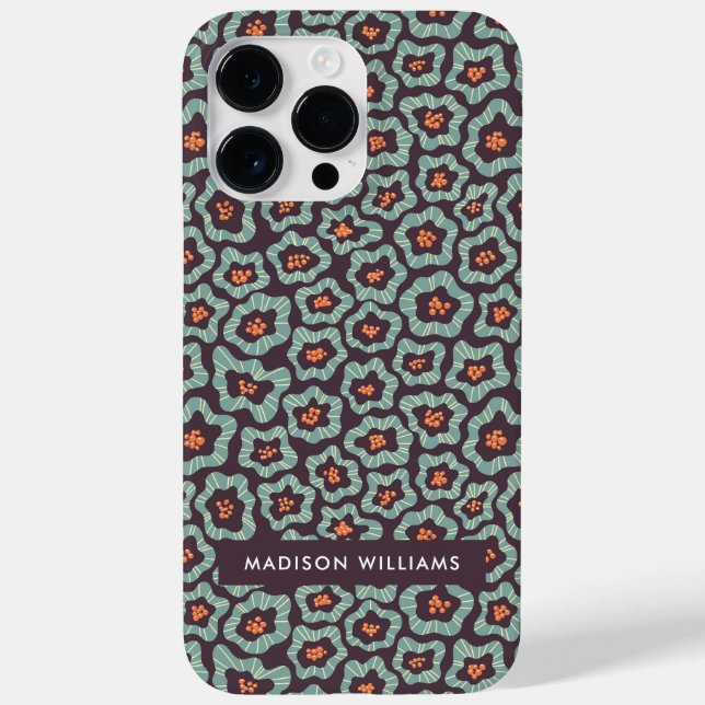 Redigerbar inskriptionsflödor minimalistisk Fodral (Baksida)