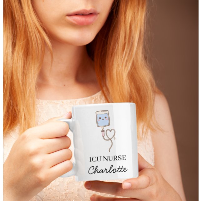 Redigerbar Intensivvårdssjuksköterska Present Söt  Kaffemugg (Skapare uppladdad)