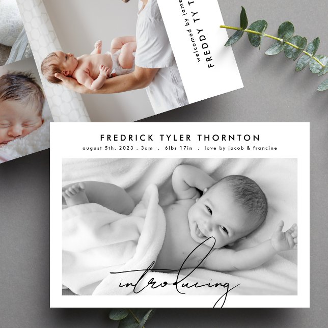 redigerbar introduktion av kollage-foto baby-födse meddelande (Skapare uppladdad)