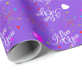 Redigerbar Jag älskar dig på Violett eller din fär Presentpapper