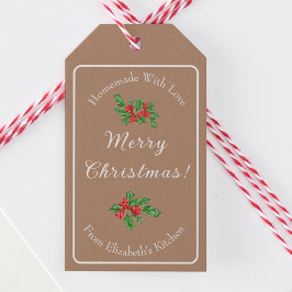 Redigerbar julbakad present Glad jul Presentetikett