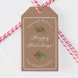 Redigerbar julbakpresent Brun Glad Jul Presentetikett