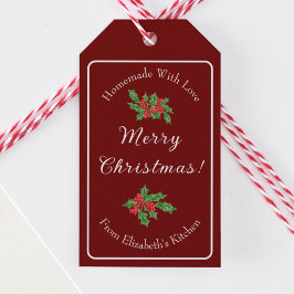 Redigerbar julbakpresent Röd God Jul Presentetikett