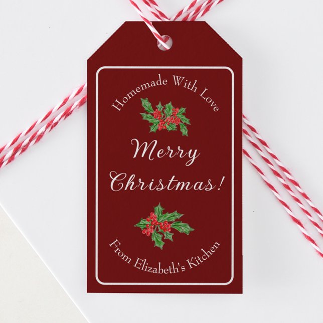Redigerbar julbakpresent Röd God Jul Presentetikett (Skapare uppladdad)