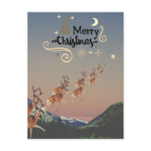 Redigerbar julbock över berg vykort