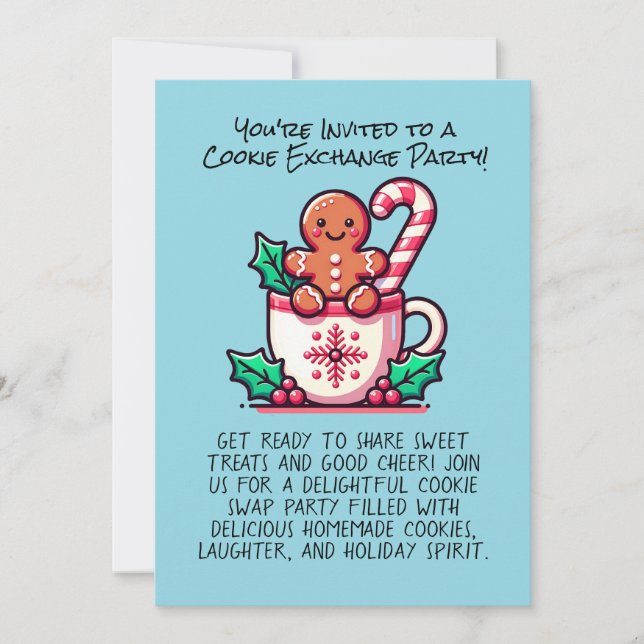 Redigerbar Julgodis Utbytesfest Anpassad Inbjudningar (Framsida)