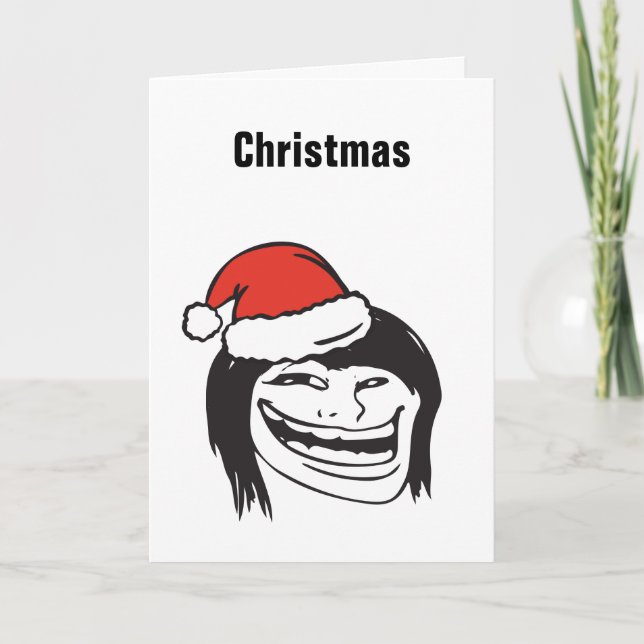 REDIGERBAR julMeme Fiska med drag i Le Me Kvinna Helgkort (Framsida)