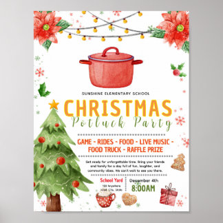 Redigerbar julpotlucks-insamlingsflygblad poster