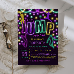 Redigerbar jump Birthday-inbjudan Inbjudningar