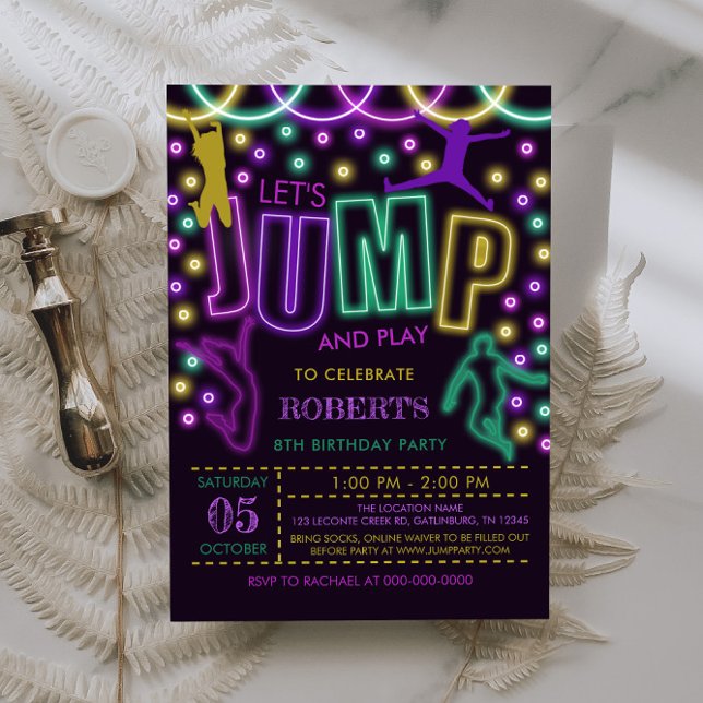 Redigerbar jump Birthday-inbjudan Inbjudningar (Skapare uppladdad)