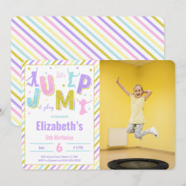 Redigerbar jump-fotoinbjudan inbjudningar
