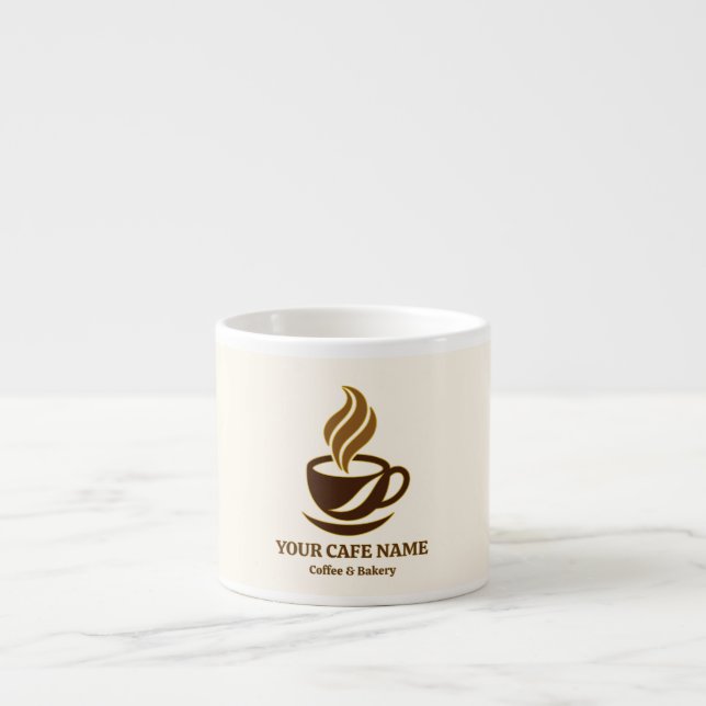 Redigerbar kaffemuggdesign för caféöppning espressomugg (Framsidan)