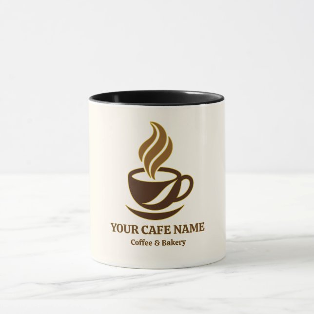 Redigerbar kaffemuggdesign för caféöppning mugg (Center)