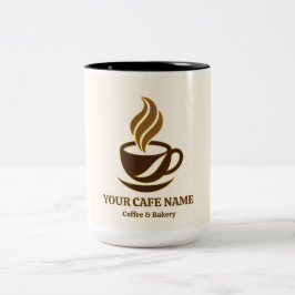 Redigerbar kaffemuggsdesign för caféöppning Två-Tonad mugg