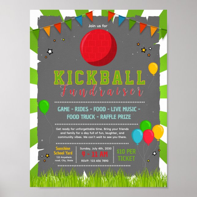 Redigerbar kickboll evenemangsposter poster (Framsidan)