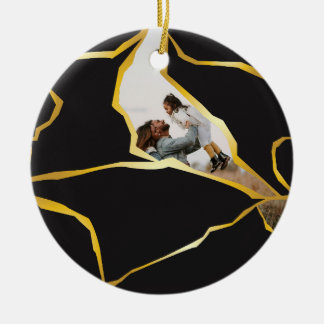 Redigerbar Kintsugi-designprydnad Julgransprydnad Keramik