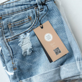 Redigerbar kläddetaljhandel med QRcode-märkre Presentetikett