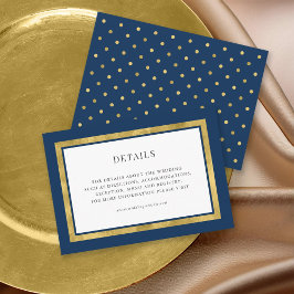 Redigerbar klassisk guld rund vigselinformation tilläggskort
