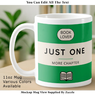 Redigerbar Klassisk Retro Pappersbok Omslag Grön Kaffemugg