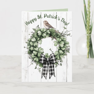 Redigerbar Klöver-andedräkt och fågel-St patricks Kort