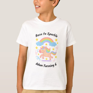 Redigerbar Krita Stil – Enhörning Dröm Glitter Bar T Shirt