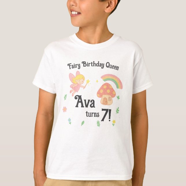 Redigerbar kritastil – Älvsvamp skog T Shirt (Framsida)