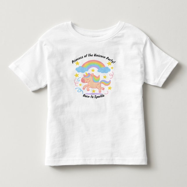Redigerbar kritastil – Enhörningsdröm Glitter T Shirt (Framsida)